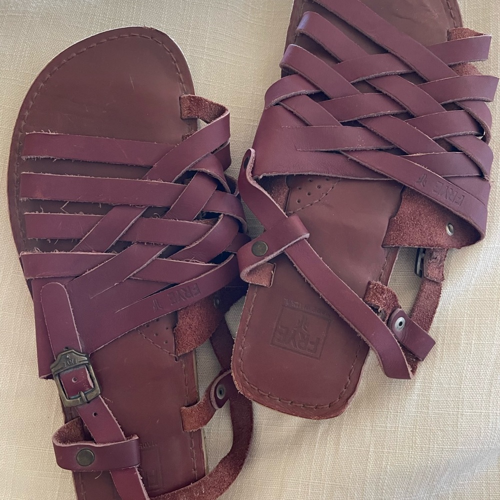 Frye sandals redish brown size 10